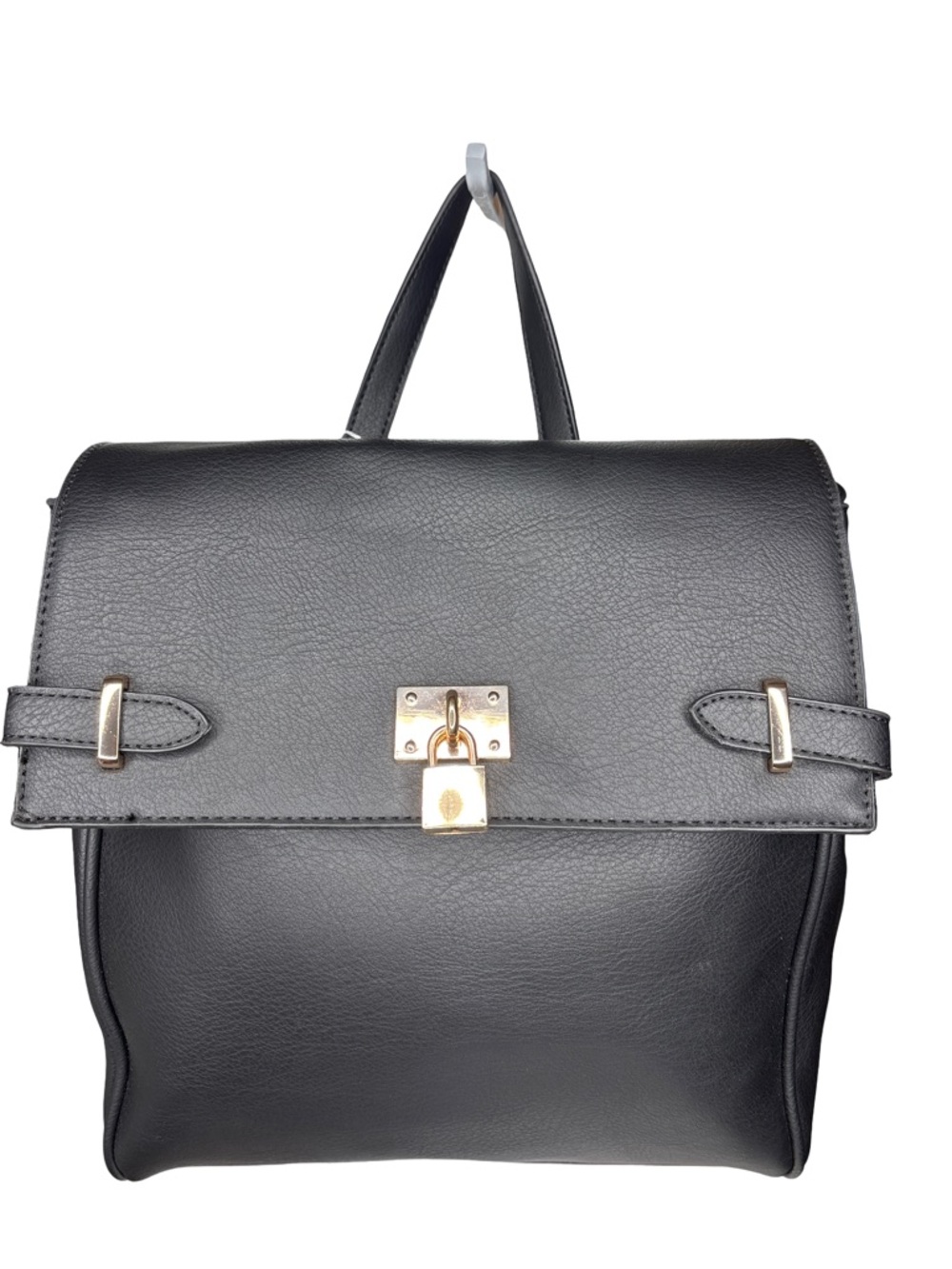 Black Vegan Leather Top-Handle Backpack NWT